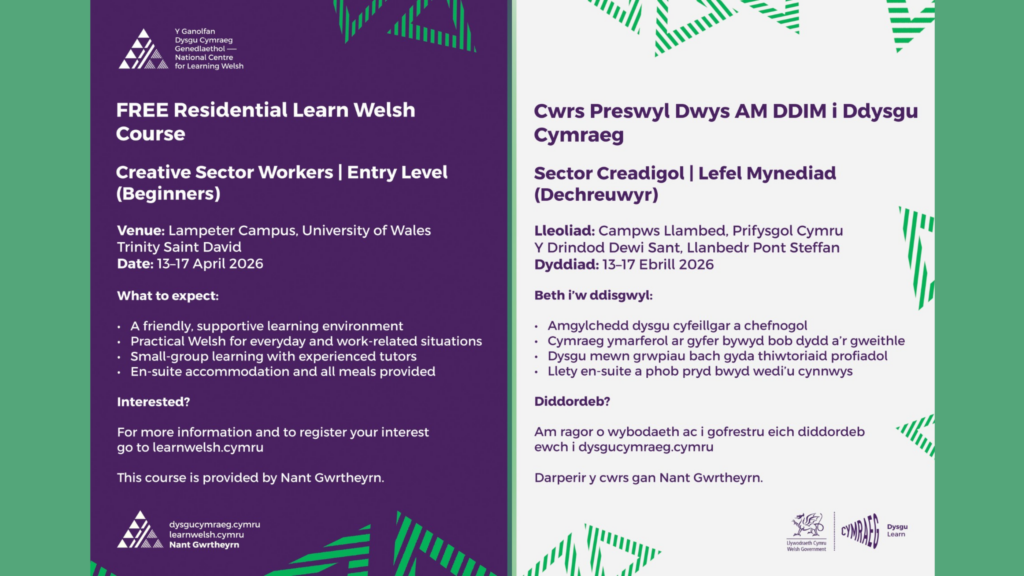 Learning Welsh: Residential Course for Workers in the Creative Sector